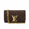 Louis Vuitton Pochette Louise Chain Monogram Canvas Shoulder Bag Brown 23cm