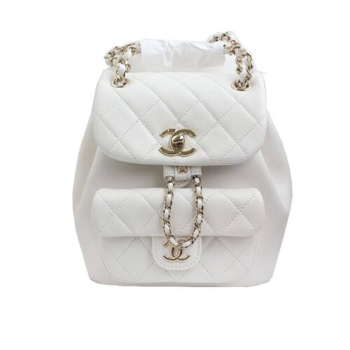 Chanel Duma Mini Smooth Leather Backpack White 20cm AS2908 B09750 10601