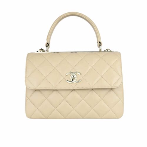 Chanel Flap Bag With Top Handle 25Cm Beige