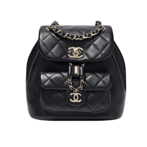 Chanel Duma Mini Smooth Leather Backpack Black 20cm AS2908 B09750 94305