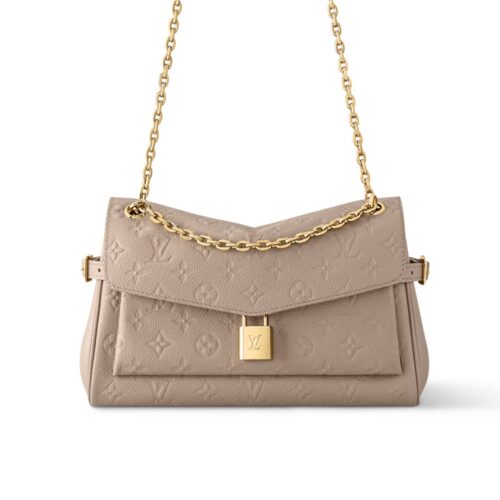Louis Vuitton Anytime Monogram Empreinte Flap Bag Tourterelle Grey 29cm M14973