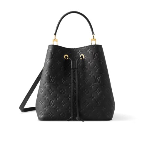 Louis Vuitton Néonoé MM Monogram Empreinte Bucket Bag Black 26Cm M45256