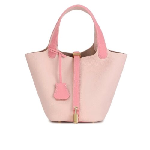 Hermes Picotin 18 Clemence Gold-tone Hardware Bucket Bag Light Pink 18Cm