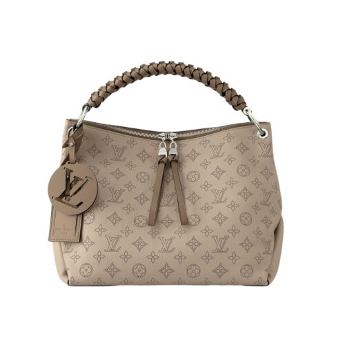 Louis Vuitton Beaubourg Hobo MM Mahina Leather Shoulder Bag Galet Gray 32Cm M56084