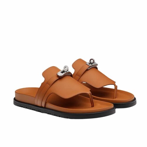 Hermes Empire Sandals Smooth Leather Marron Glaise H221074Z 1V360