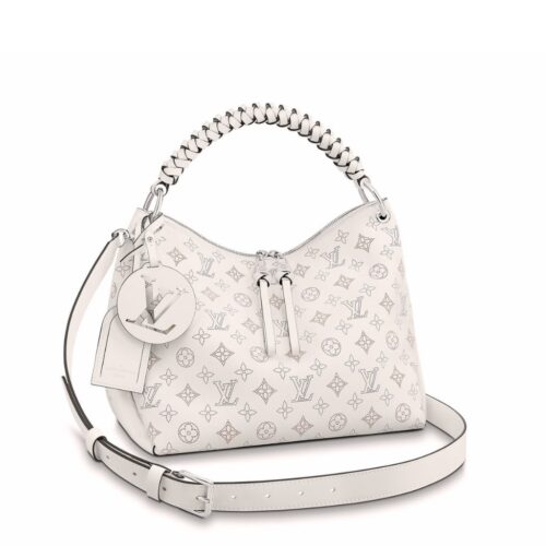 Louis Vuitton Beaubourg Hobo MM Mahina Leather Shoulder Bag Cream White 32cm M58482