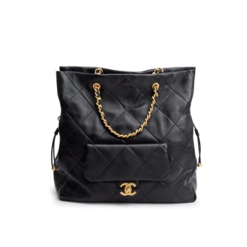 Chanel 25C Shopping Bag Large Smooth Leather Tote Bag Black 33cm AS5315 B19030 10601