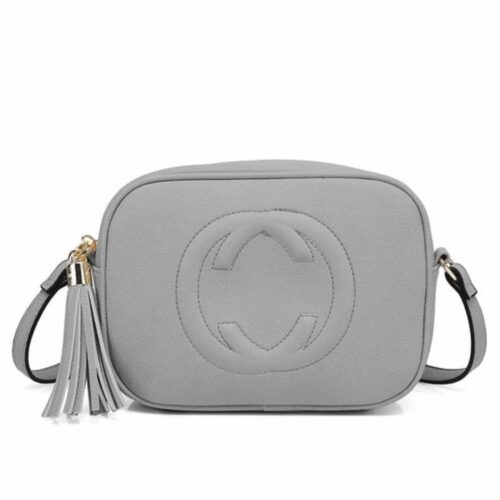 Gucci Soho Small Shoulder Bag In Grey Leather 21Cm