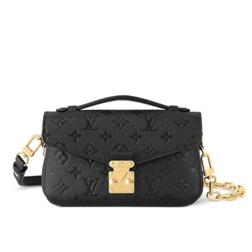 Louis Vuitton Pochette Métis East West Monogram Empreinte Crossbody Bag Canvas Black 21Cm M46595