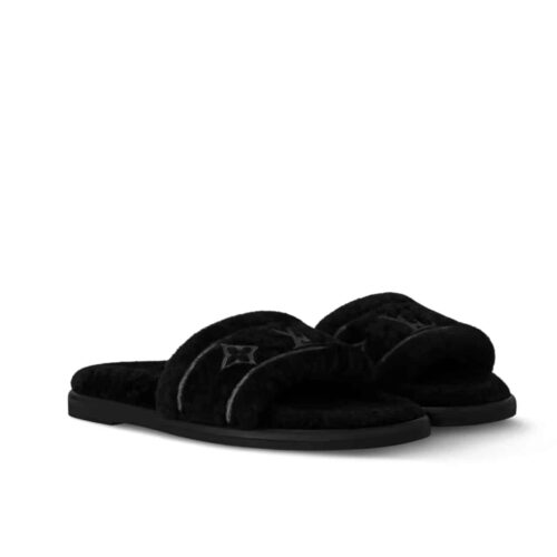 Louis Vuitton LV Bliss Comfort Fur Mule Black 1adc44