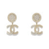 Chanel Cc Faux Pearl And Crystal Drop Earrings