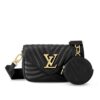 Louis Vuitton New Wave Multi Pochette Shoulder Bag Black 19Cm M56461