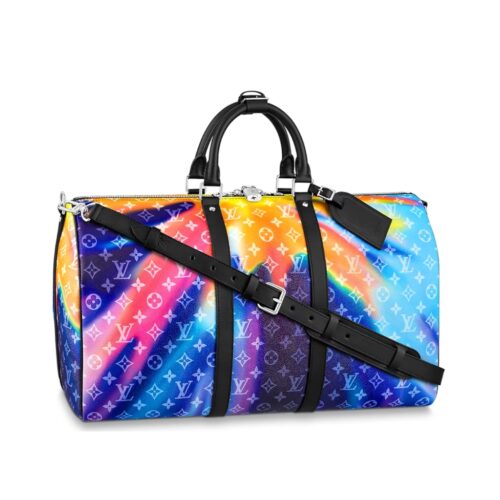 Louis Vuitton Keepall Bandoulière 50 Sunset Monogram Duffle Bag Muticolor 50Cm M45942