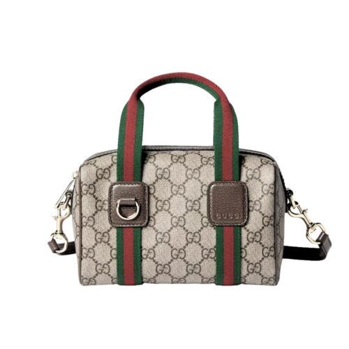 Gucci Mini GG Monogram Canvas Top Handle Bag Beige Ebony 20cm 859975 Fachl 8844