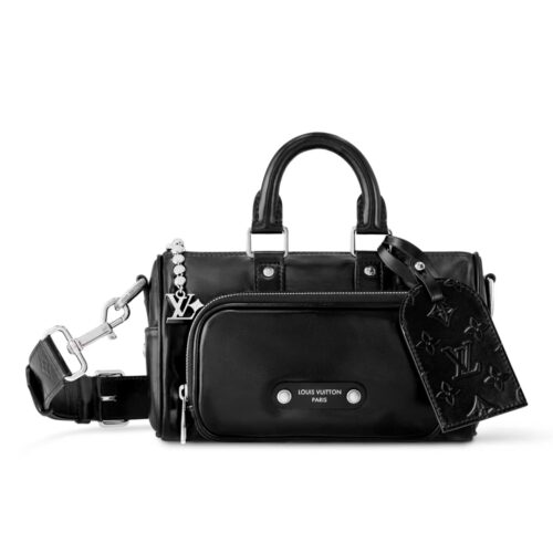Louis Vuitton Keepall Cargo Bandouliere 25 Leather Shoulder Bag Black 25cm M13988