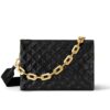 Louis Vuitton Coussin MM Monogram Embossed Shoulder Bag Black 34Cm M21264