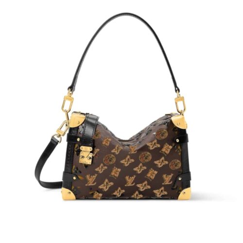 Louis Vuitton Side Trunk MM Monogram Canvas Shoulder Bag Brown 23cm M27036