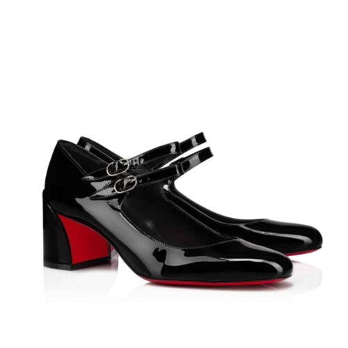 Christian Louboutin Miss Jane Patent Leather Mary Jane Pumps Black 1220145B439