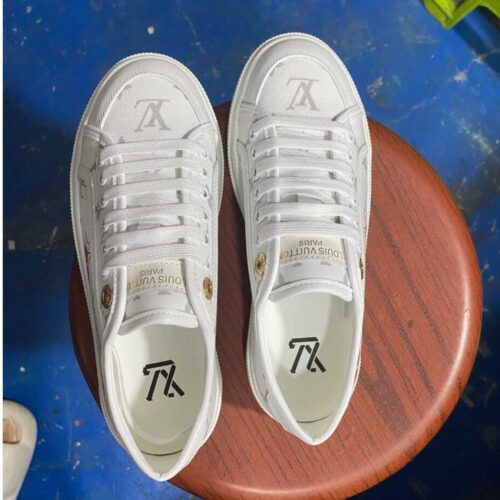 Alternative view of Louis Vuitton X Takashi Murakami Lagoon Monogram Canvas Sneaker White 1Ahkyo