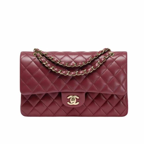 Chanel Classic 11.12 Medium Smooth Leather Flap Bag Burgundy 25cm A01112 Y04059 NZV44