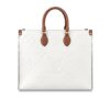 Louis Vuitton Onthego GM Monogram Empreinte Tote Bag White 41Cm M44558