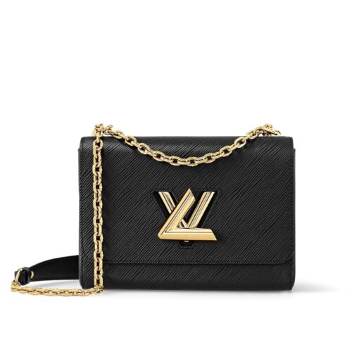 Louis Vuitton Twist PM Epi Leather Shoulder Bag Black 19Cm M59402