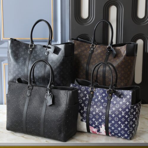 Alternative view of Louis Vuitton Sac Flat Large Monogram Canvas Tote Bag Dark Blue 44cm