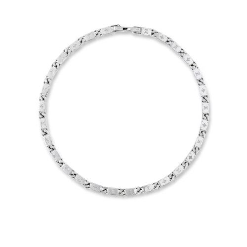 Louis Vuitton Monogram Tied Up Necklace Silver M00919