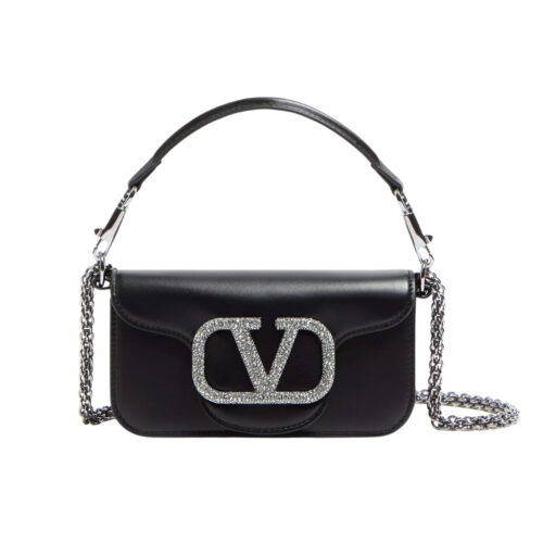 Valentino Garavani Locó Small Shoulder Bag With Jewel Logo Black 20Cm 7W2B0K53CWR 249