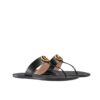 Gucci Leather Thong Sandals Black ‎497444 A3N00 1000
