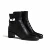 Hermes Frenchie 50 Ankle Boots Smooth Leather Black H232128Z 02340