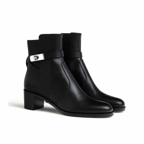 Hermes Frenchie 50 Ankle Boots Smooth Leather Black H232128Z 02340