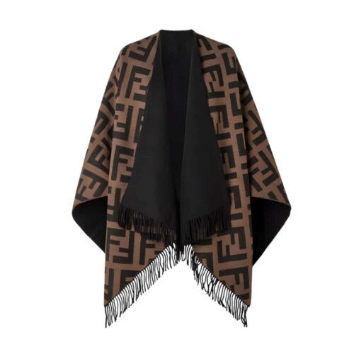 Fendi Poncho FF Motif Wool And Cashmere Multicolor FXX715AEOWF0QT1