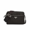 Prada Re Nylon And Saffiano Leather Shoulder Bag Black 24Cm 2Vh048 2Dmh F0002 V Ooo