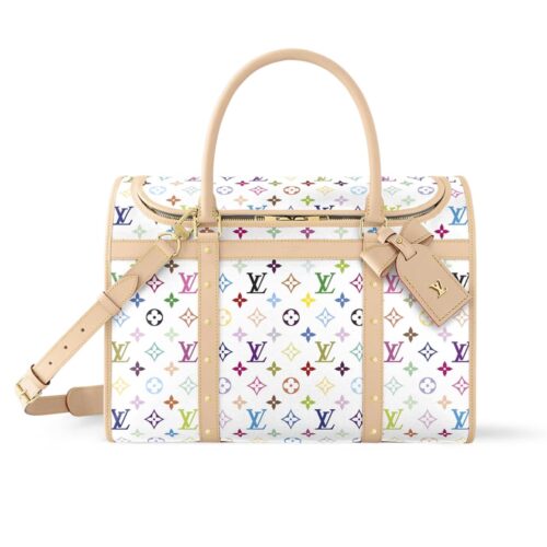 Louis Vuitton X Takashi Murakami Dog Handle Bag Multicolore Blanc 44Cm M13741