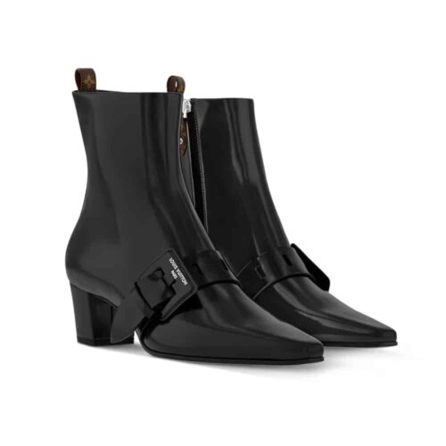 Louis Vuitton Fusee Ankle Leather Boot Black 1AGLZN