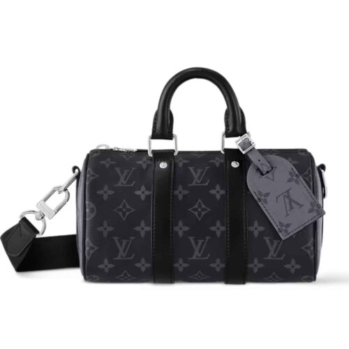 Louis Vuitton Keepall Bandoulière 25 Monogram Eclipse Handbag Black 24cm M46271