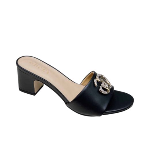 Gucci Women's Nojum Slide Leather Sandal Black