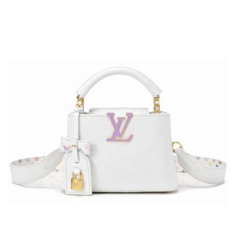 Louis Vuitton X Takashi Murakami Capucines Mini Handle Bag White 21Cm M13253
