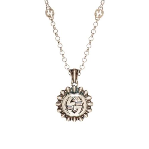 Gucci Interlocking Sterling Silver Necklace Silver