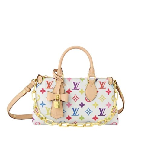 Louis Vuitton X TM Onthego East West Chain Handle Bag Multicolored White 25Cm