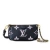 Louis Vuitton Multi Pochette Accessoires Bicolor Monogram Empreinte Crossbody Bag Black White 25Cm M45777
