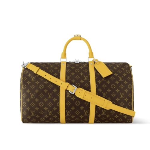 Louis Vuitton Keepall Bandoulière 50 Monogram Macassar Shoulder Bag Yellow 50cm M46771