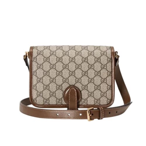 Gucci Mini GG Supreme Canvas Shoulder Bag Beige Ebony And Brown 20cm 671620 92tcg 8563