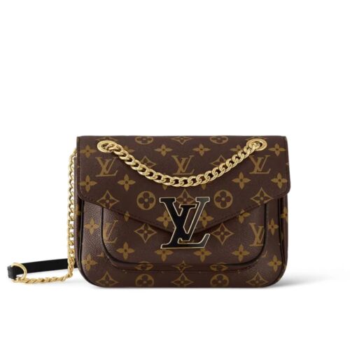 Louis Vuitton Passy Monogram Canvas Shoulder Bag Brown 23Cm M45592