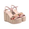 Valentino Garavani VLogo Signature Cherryfic Pattern Wedge Sandal Pink 120mm 6W0S0LY9CEC 32H