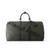 Louis Vuitton Keepall Bandoulière 50 Monogram Eclipse Duffle Bag Black 50cm M14202