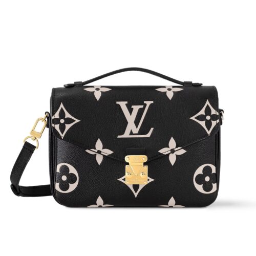Louis Vuitton Pochette Métis Bicolor Monogram Empreinte Shoulder Bag Black 25Cm M45773