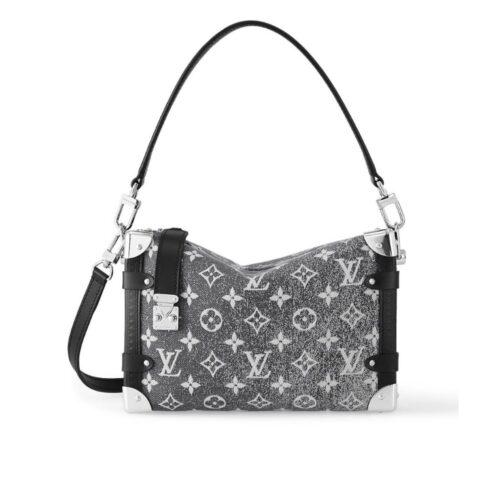 Louis Vuitton Side Trunk MM Monogram Denim Shoulder Bag Grey 23cm M21460