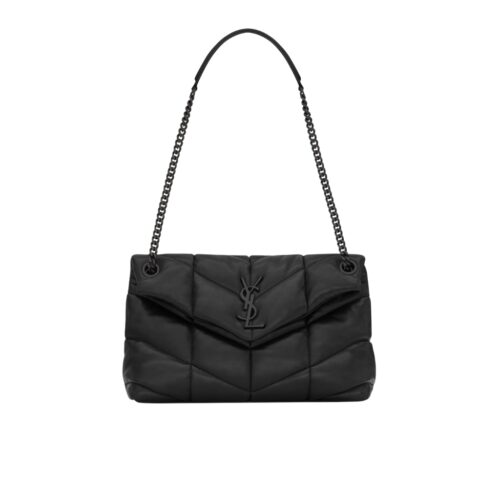 Saint Laurent Puffer Small In Leather Shoulder Bag Black 29cm 5774761EL081000